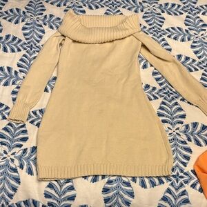 Women's Cream Sweater mini dress